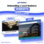 Modern business website redesign before and after using WordPress.